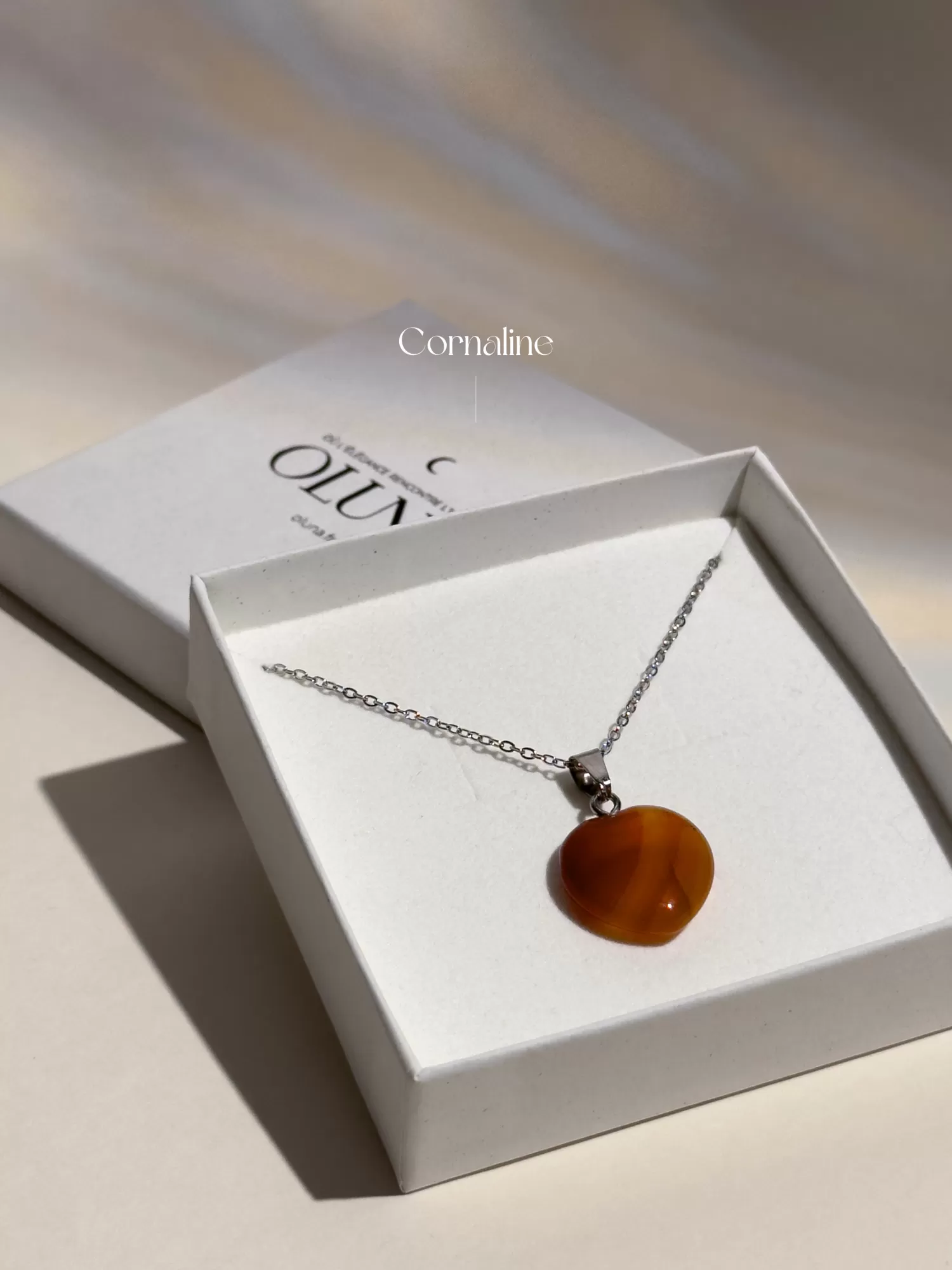 OLUNA|Pendentif cœur - Cornaline|Pendentifs cœurs