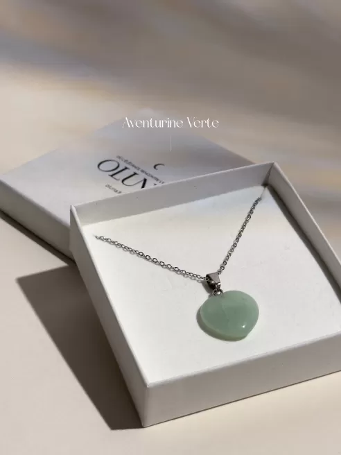 Pendentif cœur - Aventurine Verte