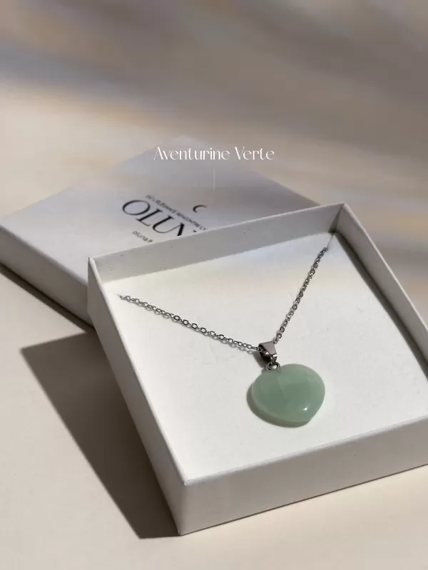 Pendentif cœur - Aventurine Verte