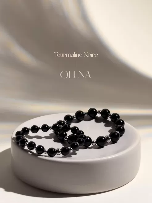 Bracelet Mia - Tourmaline Noire 6/8mm