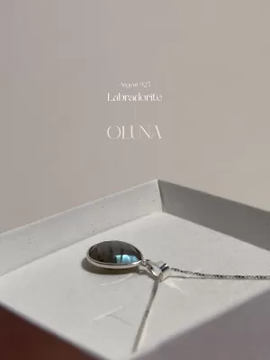 Pendentif Elina - Labradorite - Argent 925 Rhodié