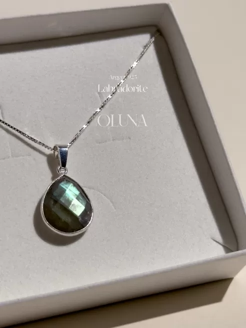 Pendentif Elina - Labradorite - Argent 925 Rhodié