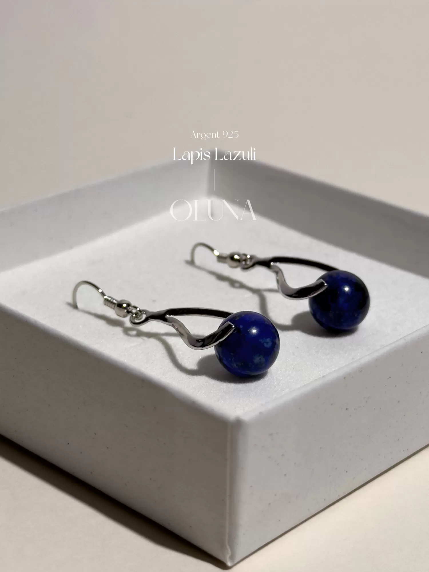 OLUNA|Boucles d'oreilles Anna - Lapis Lazuli - Argent 925|Collection Anna