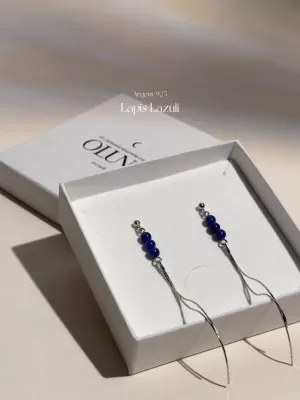 OLUNA|Boucles d'oreilles Lisa - Lapis Lazuli - Argent 925|Collection Lisa