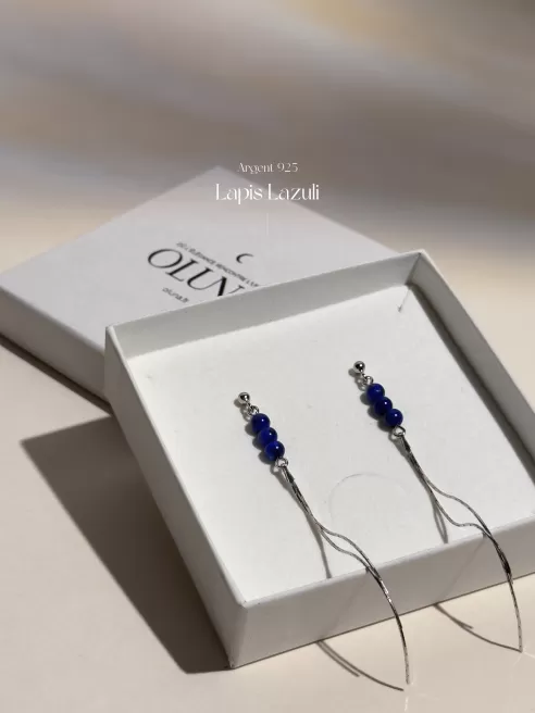 Boucles d'oreilles Lisa - Lapis Lazuli - Argent 925