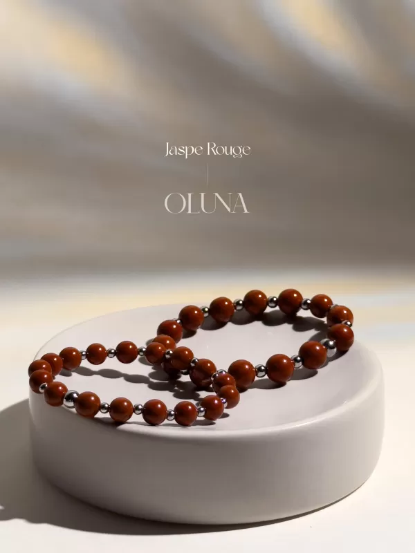 Bracelet Mia - Jaspe Rouge 6/8mm