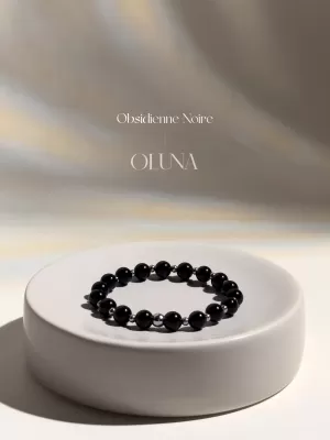 Bracelet Mia - Obsidienne Noire 6/8mm