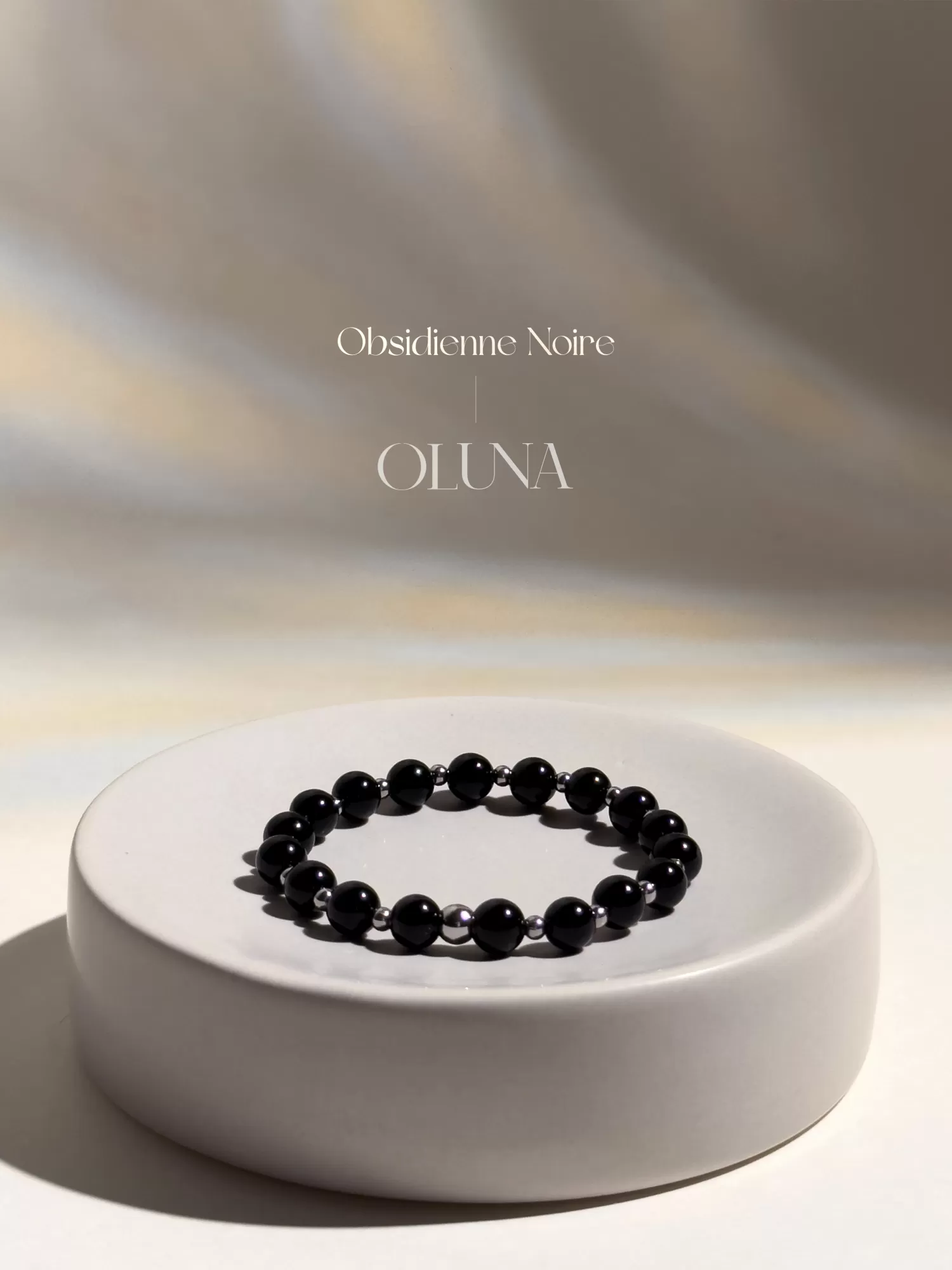 OLUNA|Bracelet Mia - Obsidienne Noire 6/8mm|Bracelets collection Mia by OLUNA