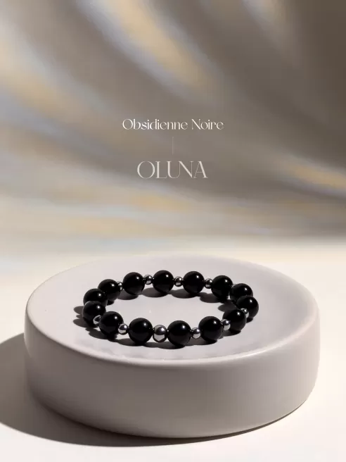 Bracelet Mia - Obsidienne Noire 6/8mm