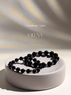 OLUNA|Bracelet Mia - Obsidienne Noire 6/8mm|Bracelets collection Mia by OLUNA