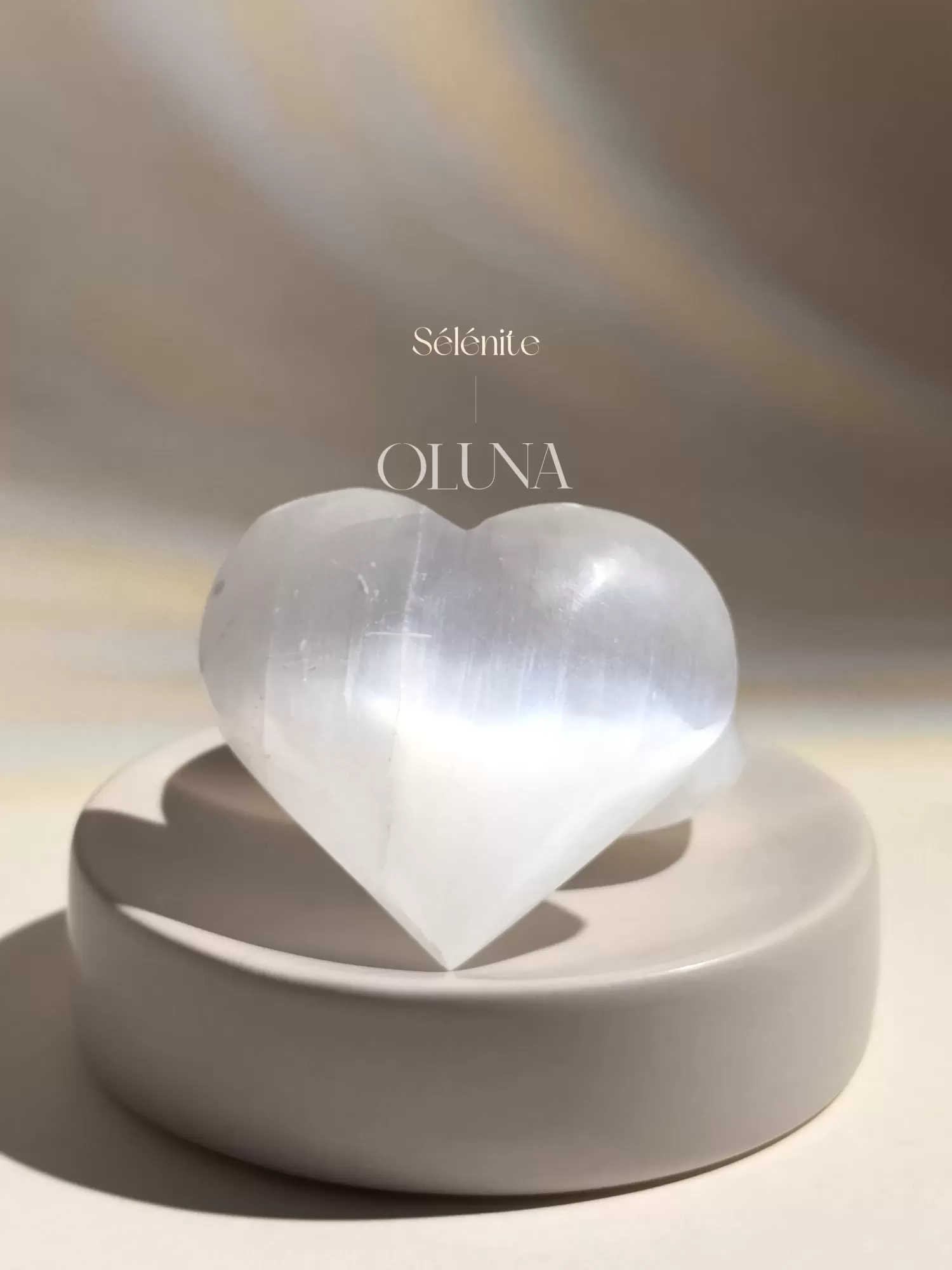 OLUNA|Cœur en Sélénite 6-7cm|Les galets coeurs OLUNA