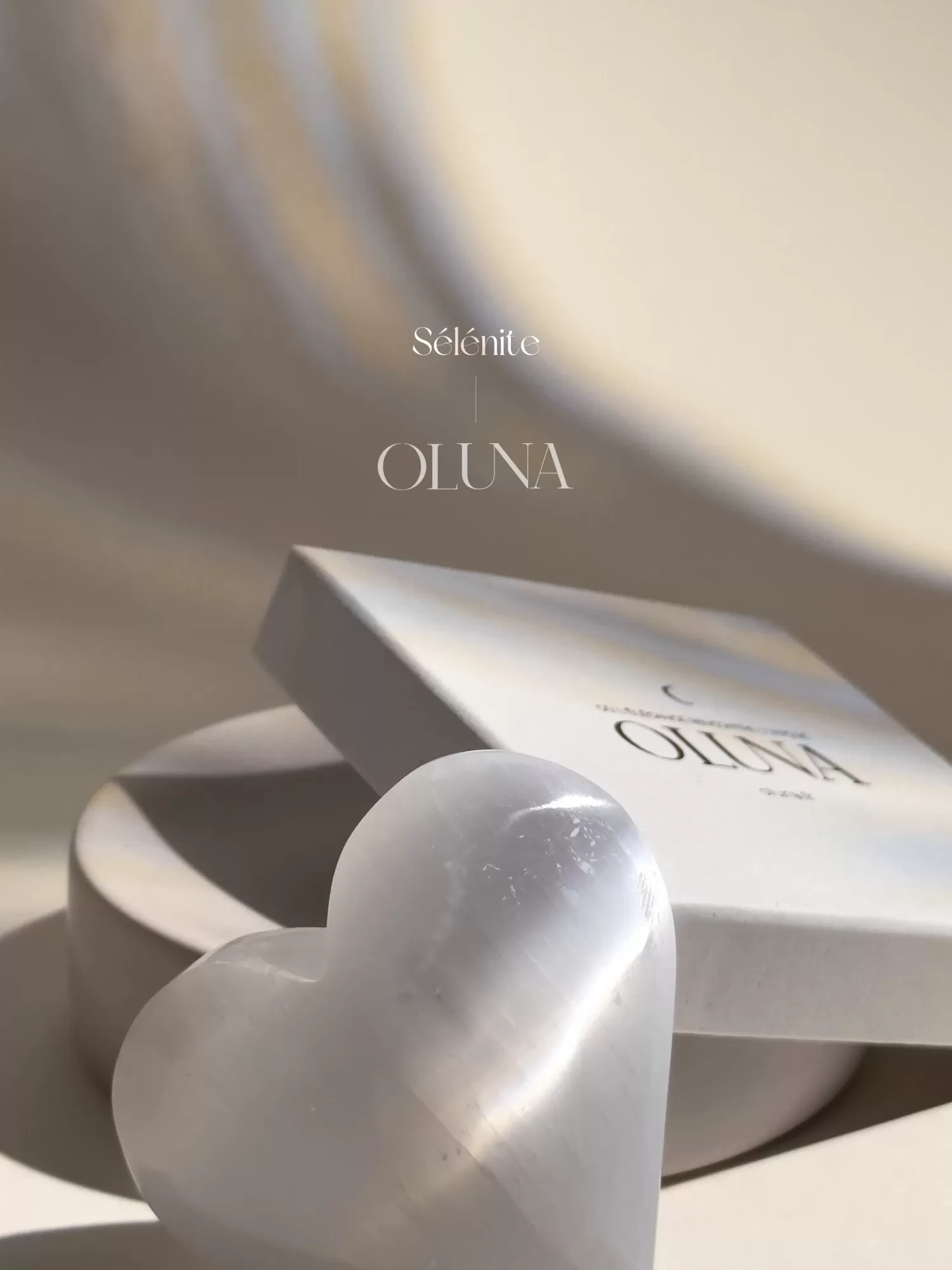 OLUNA|Cœur en Sélénite 6-7cm|Les galets coeurs OLUNA