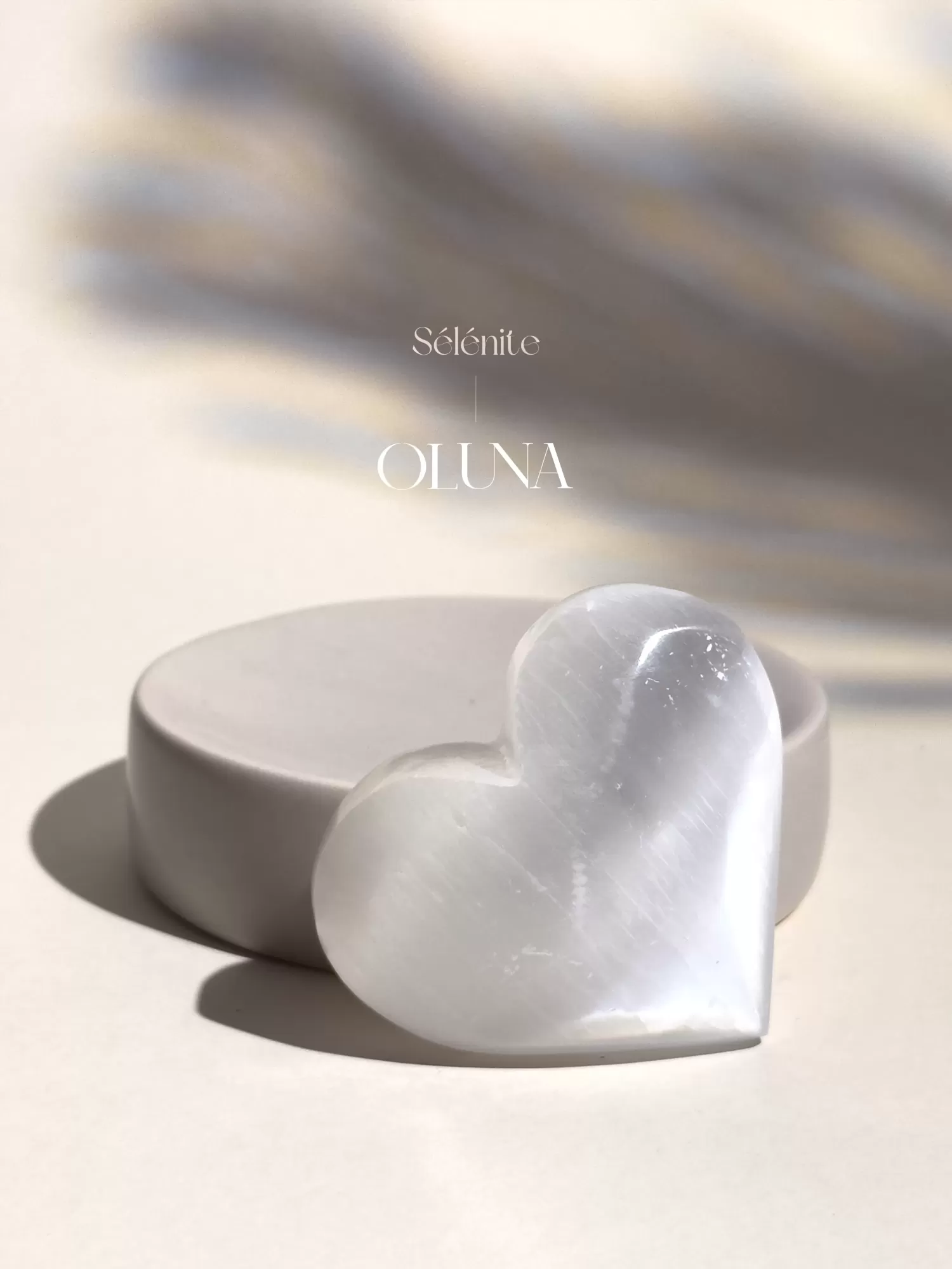 OLUNA|Cœur en Sélénite 6-7cm|Les galets coeurs OLUNA