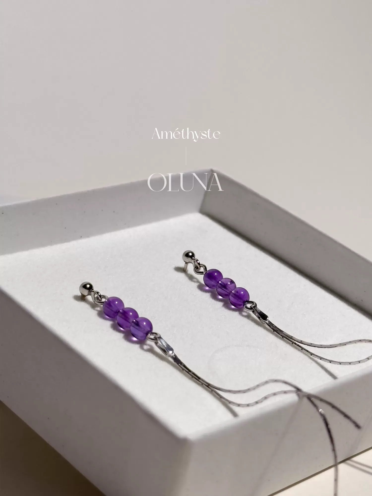 OLUNA|Boucles d'oreilles Lisa - Améthyste - Argent 925|Collection Lisa