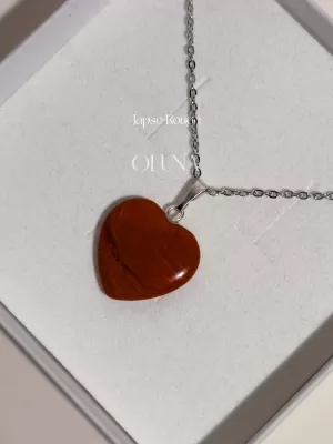 Pendentif cœur - Jaspe Rouge_Pendentifs Coeur_OLUNA_