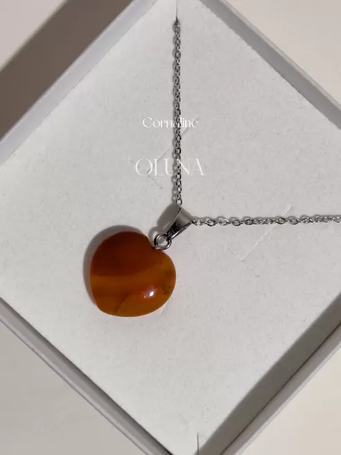 Pendentif cœur - Cornaline