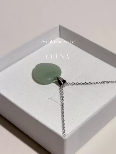 Pendentif Aventurine Verte Coeur - Pierre de chance