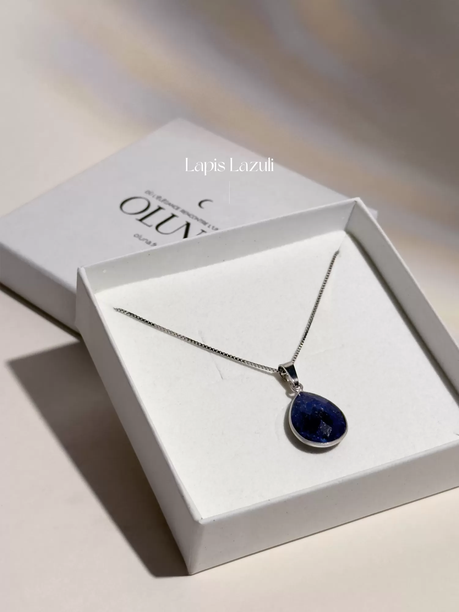 OLUNA|Pendentif Elina - Lapis Lazuli - Argent 925|Collection Elina