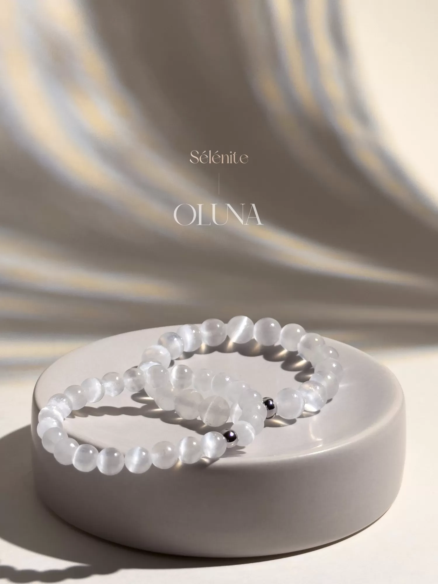 OLUNA|Bracelet Victoria - Sélénite 6/8mm|Bracelets collection Victoria by OLUNA