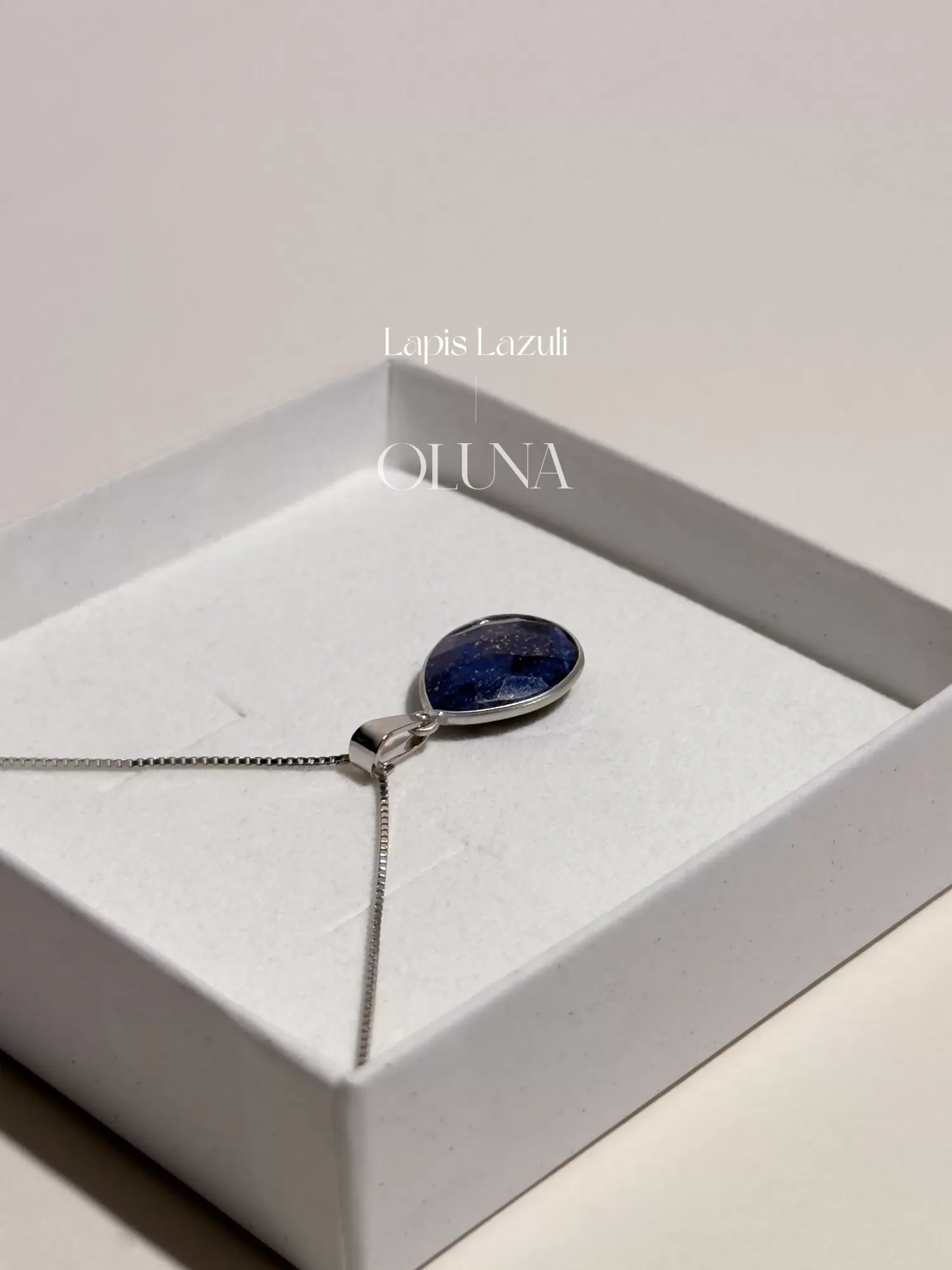 OLUNA|Pendentif Elina - Lapis Lazuli - Argent 925|Collection Elina