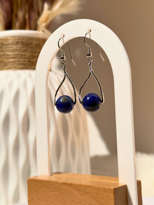 Boucles d'oreilles Anna - Lapis Lazuli - Argent 925 Rhodié