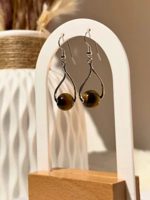 Boucles d'oreilles Oeil de Tigre Anna - Argent 925