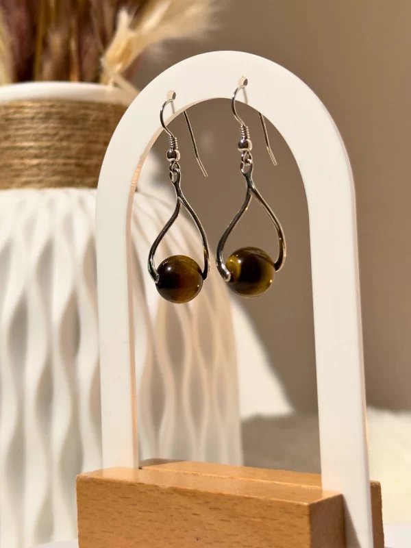 Boucles d'oreilles Oeil de Tigre Anna - Argent 925