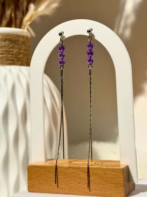 Boucles d'oreilles Améthyste Lisa - Argent 925
