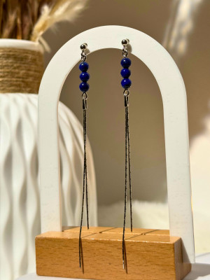 Boucles d'oreilles Lisa - Lapis Lazuli - Argent 925 Rhodié_Boucles d'oreilles Lisa_OLUNA_