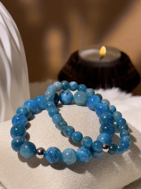 Bracelet Victoria - Apatite Bleue 6/8mm_Bracelets Victoria_OLUNA_