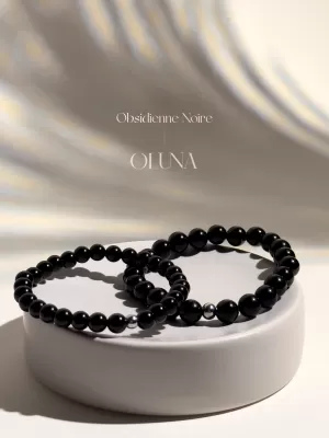 Bracelet Victoria - Obsidienne Noire 6/8mm_Bracelets Victoria_OLUNA_