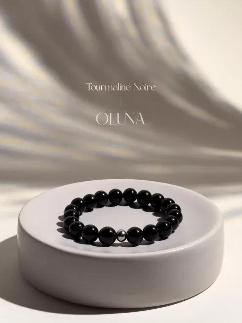 Bracelet Victoria - Tourmaline Noire 6/8mm