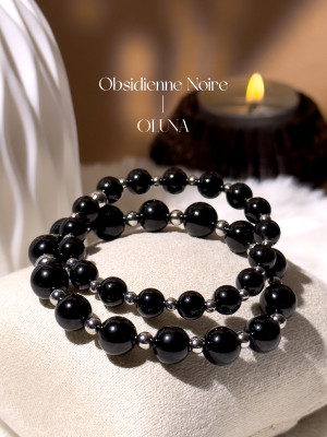 Bracelet Mia - Obsidienne Noire 6/8mm_Bracelets Mia_OLUNA_