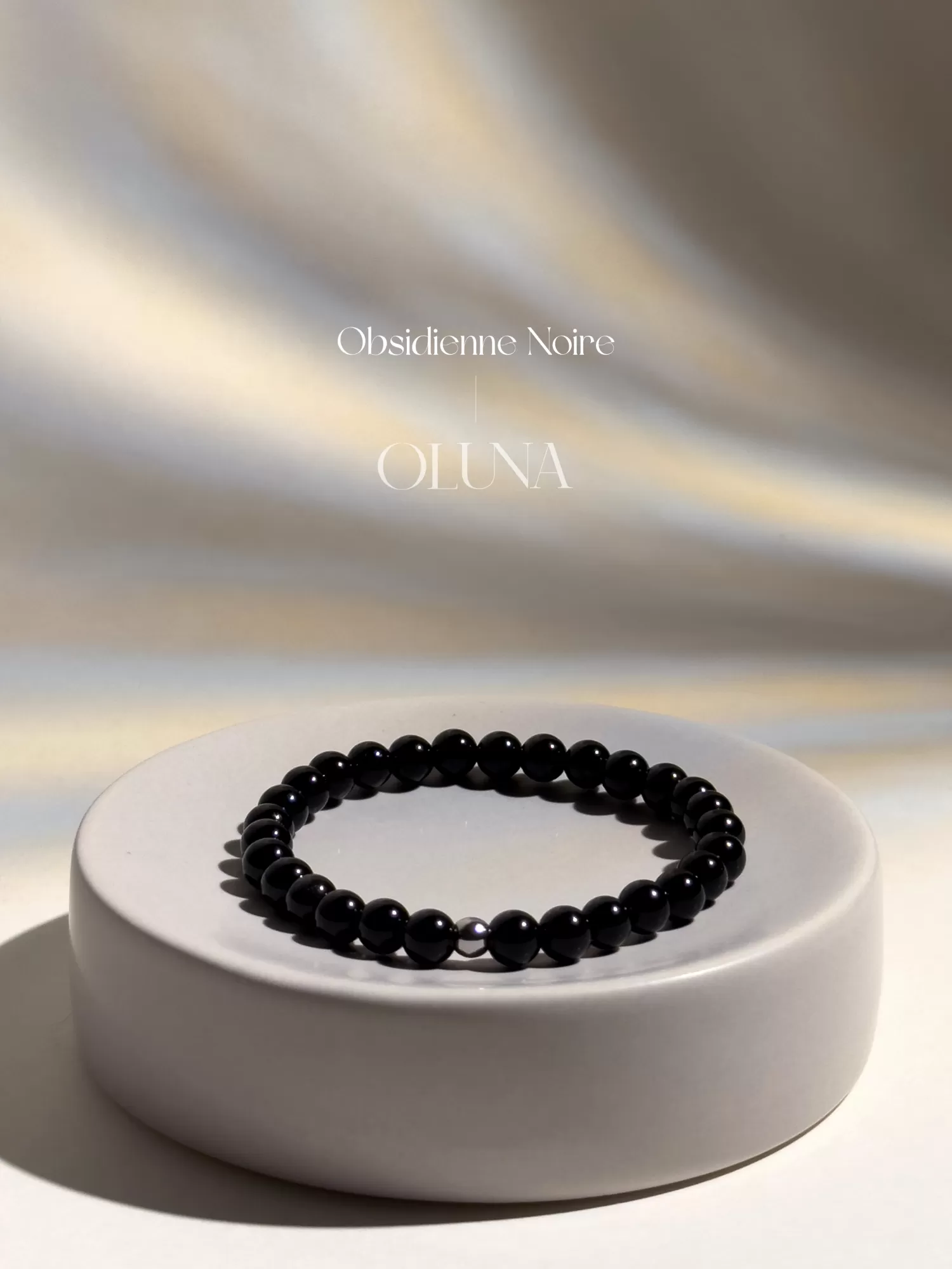 OLUNA|Bracelet Victoria - Obsidienne Noire 6/8mm|Bracelets collection Victoria by OLUNA