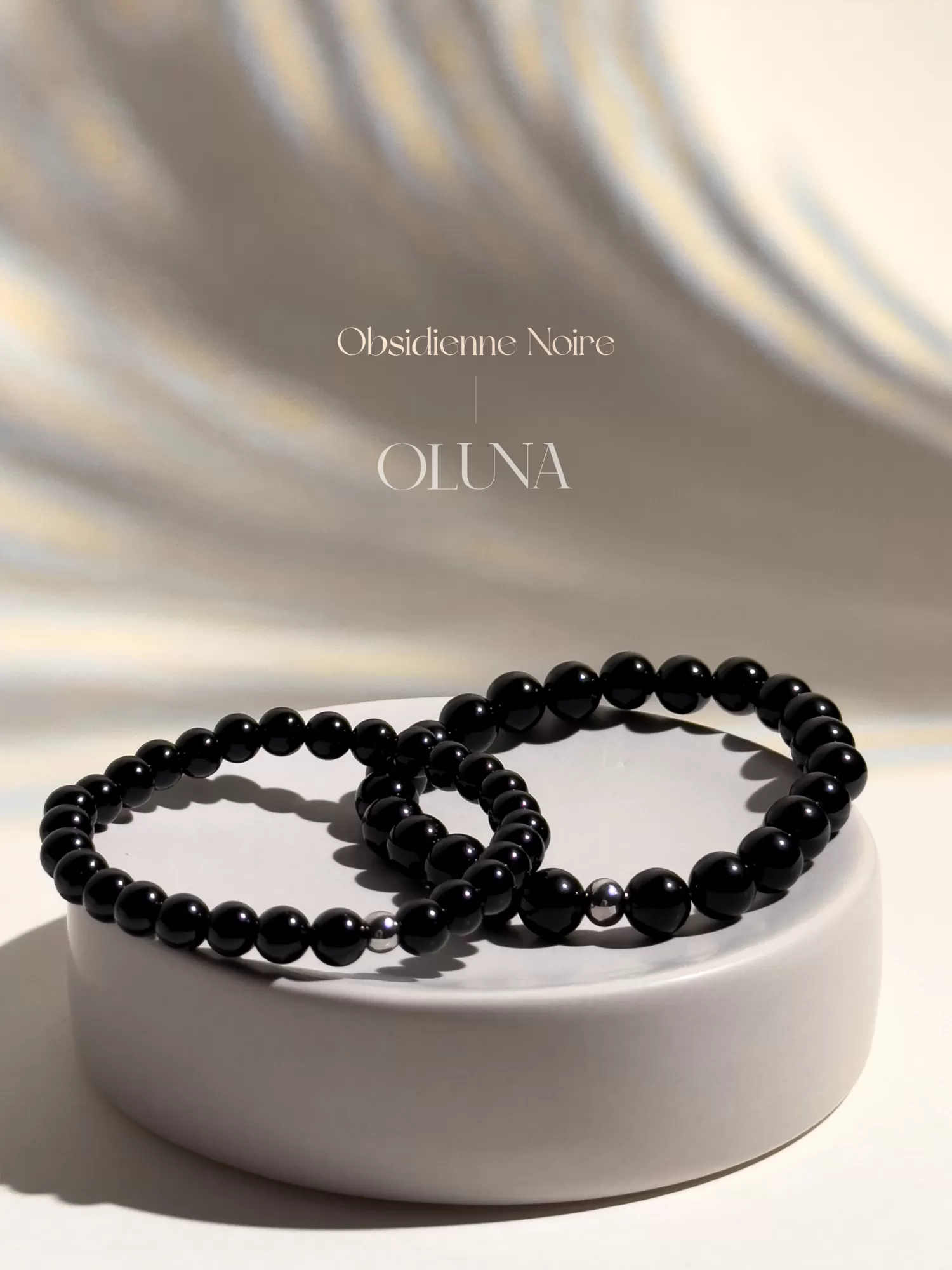 OLUNA|Bracelet Victoria - Obsidienne Noire 6/8mm|Bracelets collection Victoria by OLUNA