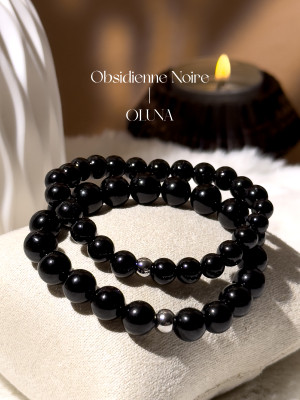 Bracelet Victoria - Obsidienne Noire 6/8mm_Bracelets Victoria_OLUNA_