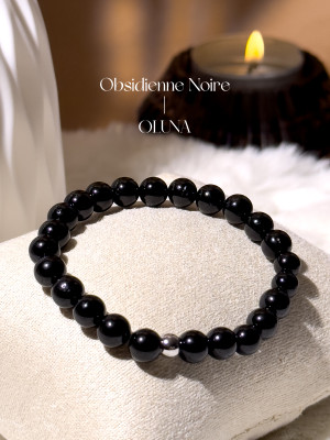 Bracelet Victoria - Obsidienne Noire 6/8mm_Bracelets Victoria_OLUNA_