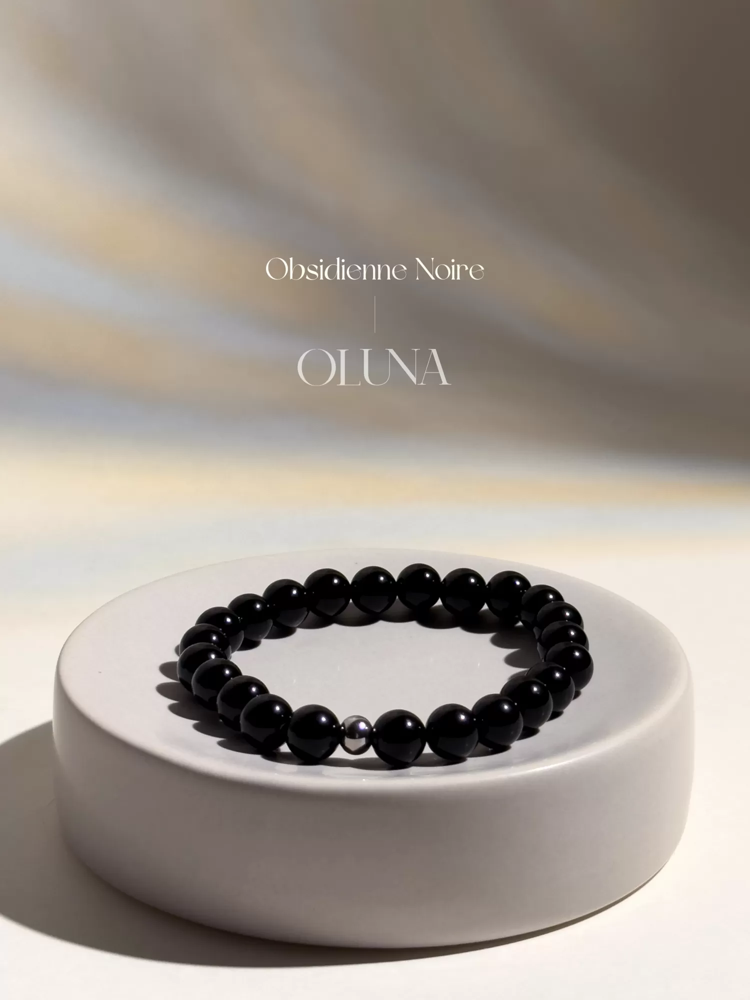 OLUNA|Bracelet Victoria - Obsidienne Noire 6/8mm|Bracelets collection Victoria by OLUNA