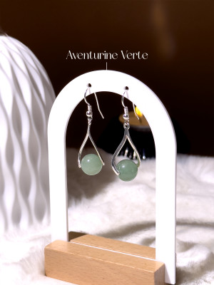 Boucles d'oreilles Anna - Aventurine Verte - Argent 925 Rhodié_Boucles d'oreilles Anna_OLUNA_