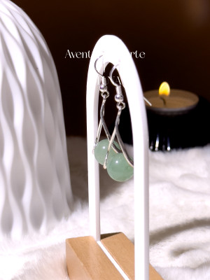 Boucles d'oreilles Anna - Aventurine Verte - Argent 925 Rhodié_Boucles d'oreilles Anna_OLUNA_