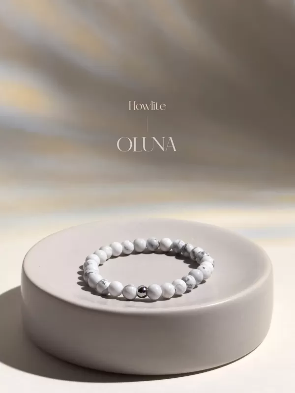 OLUNA|Bracelet Victoria - Howlite 6/8mm|Bracelets collection Victoria by OLUNA