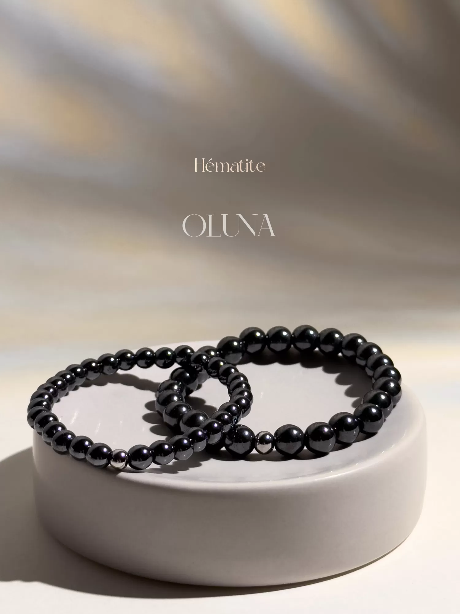 OLUNA|Bracelet Victoria - Hématite 6/8mm|Bracelets collection Victoria by OLUNA