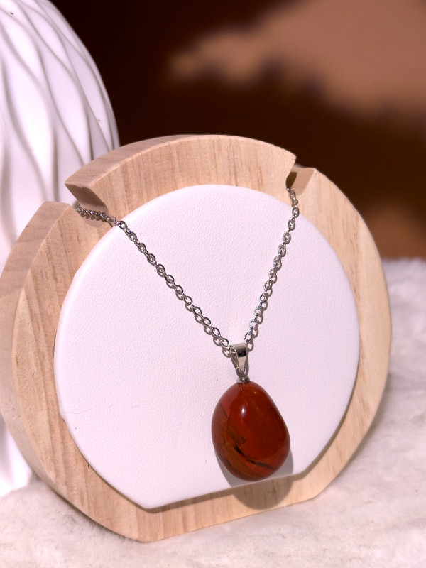 Pendentif Jaspe Rouge Lina - Pierre d'énergie