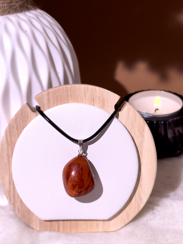 Pendentif Jaspe Rouge Lina - Pierre d'énergie