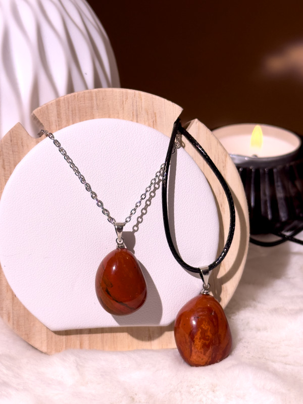 Pendentif Jaspe Rouge Lina - Pierre d'énergie