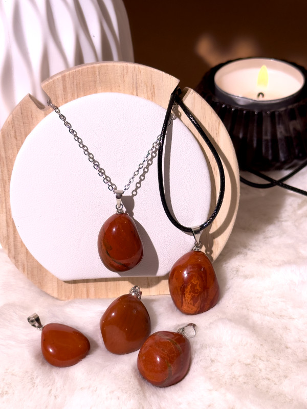 Pendentif Jaspe Rouge Lina - Pierre d'énergie