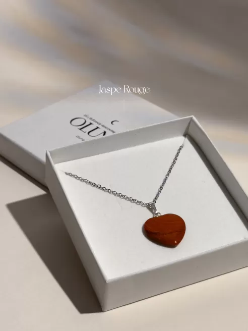 Pendentif Jaspe Rouge Coeur - Pierre d'énergie