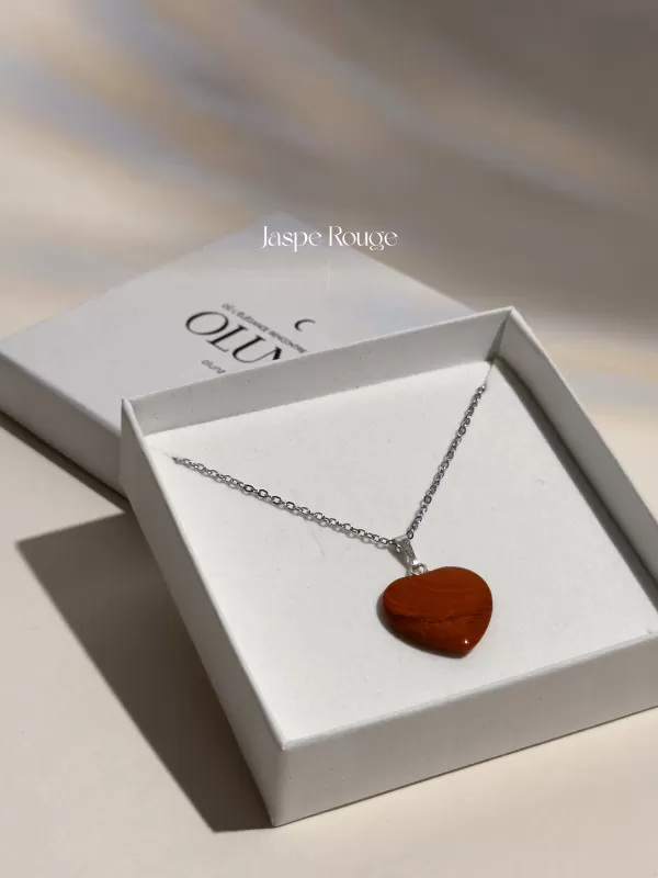 Pendentif cœur - Jaspe Rouge_Pendentifs Coeur_OLUNA_